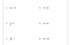Solve One Step Equation Multiplication And Division One Step