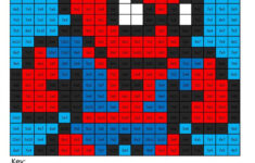 Spiderman Basic Multiplication Coloring Squared
