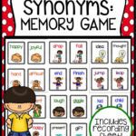 Synonyms Memory Game Memory Games Games For Grade 1 Game Happy