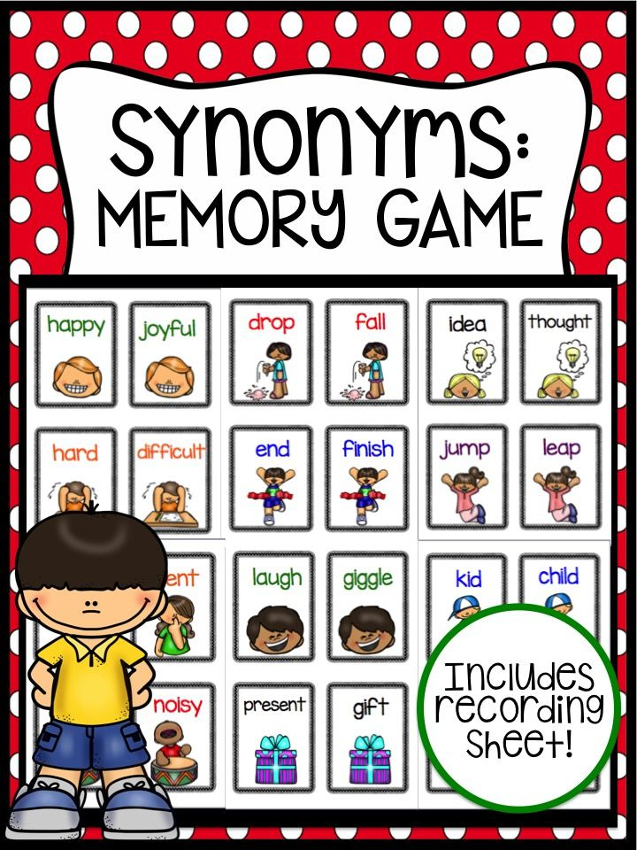 Synonyms Memory Game Memory Games Games For Grade 1 Game Happy