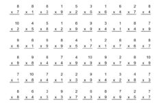 The 100 Vertical Questions Multiplication Facts 1 9 By 1 10