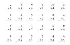 The Multiplying 1 To 10 By 4 36 Questions Per Page A Math
