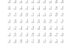 The Multiplying By Anchor Facts 7 8 And 9 Other Factor 1 To 12 A