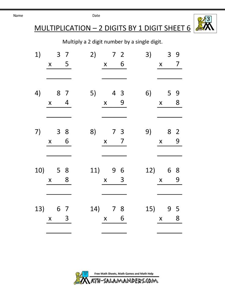 Third grade math worksheets multiplication 2 digits by 1 digit 6 gif 