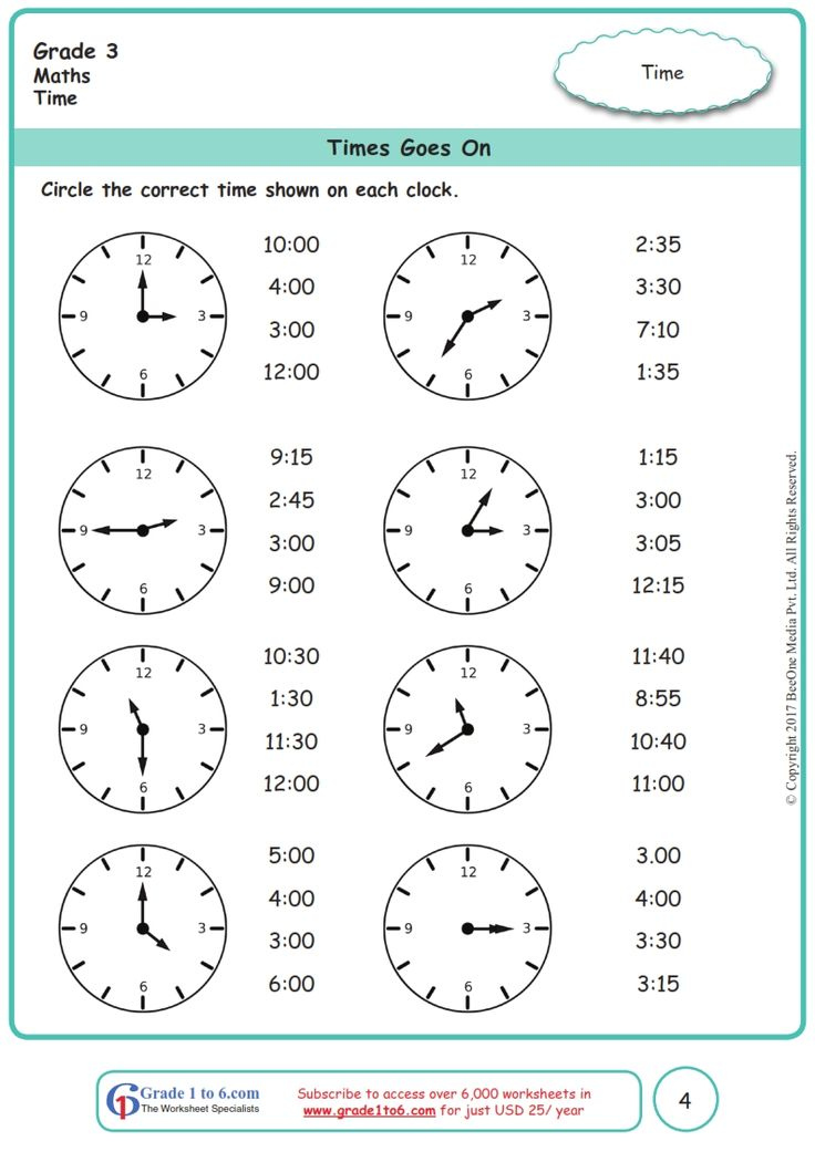 Time Grade 3 Math Worksheet In 2020 3rd Grade Math Worksheets Free 