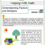 Understanding Factors And Multiples 4th Grade Math Worksheet