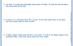 Word Problems In Multiplication Worksheets Grade 5