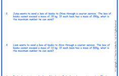 Word Problems In Weight Mass Worksheets www grade1to6