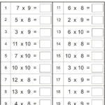Worksheets For Kids Multiplication Worksheets Multiply Numbers By 8