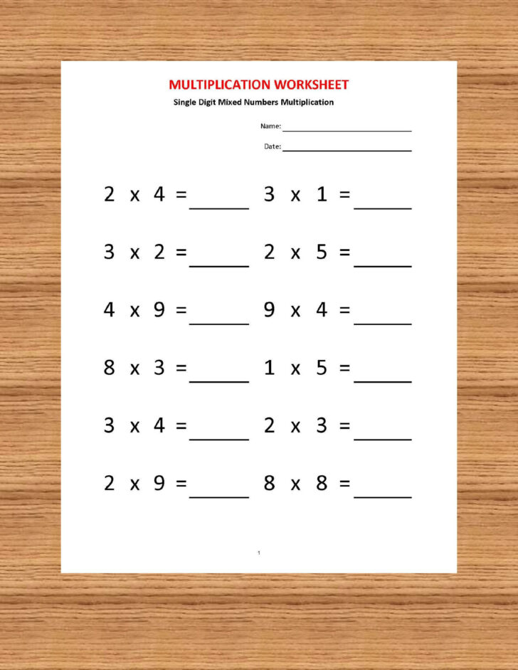Multiplication Activity For Grade 2