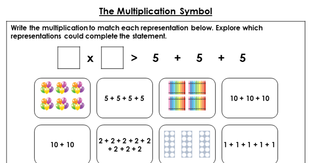 Year 2 The Multiplication Symbol Lesson Classroom Secrets Classroom 