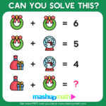 10 Free Christmas Math Activities For Your Kids — Mashup Math With Christmas Math Riddles Worksheets