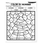 2 Digit Addition Winter Colornumber   Christmas Tree   Lucky Intended For Christmas Addition Math Worksheets 2Nd Grade Coloring