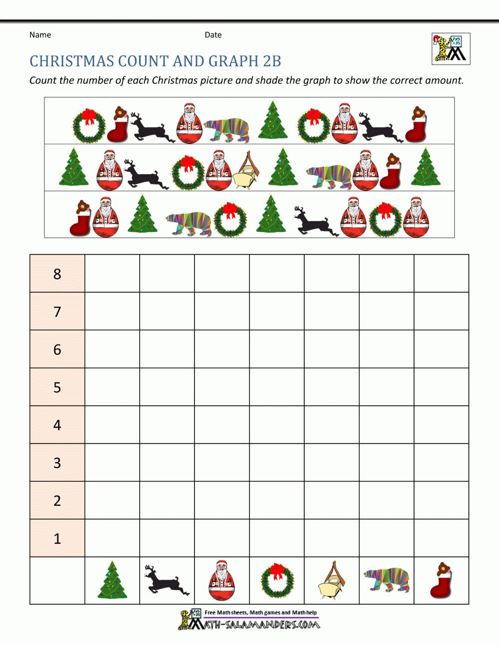 2Nd Grade Christmas Math Worksheets for Christmas Math Worksheet For Second Grade