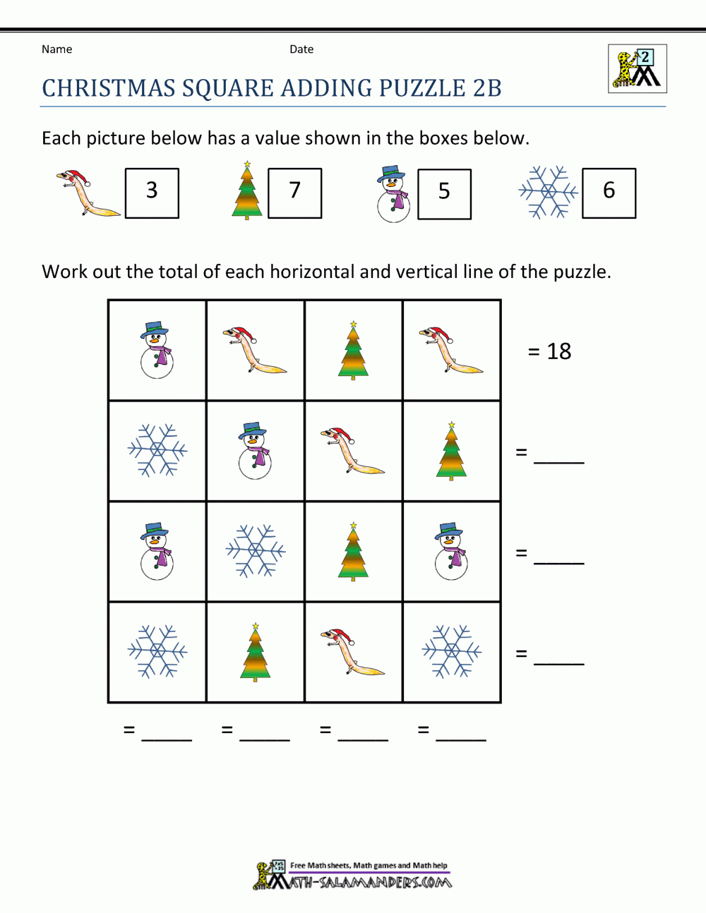 2Nd Grade Christmas Math Worksheets pertaining to Christmas Math Worksheet For Second Grade