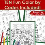 3Rd Grade Math Skills Review   Christmas Practice & Colorcode With Christmas Math Worksheet 3rd Grade