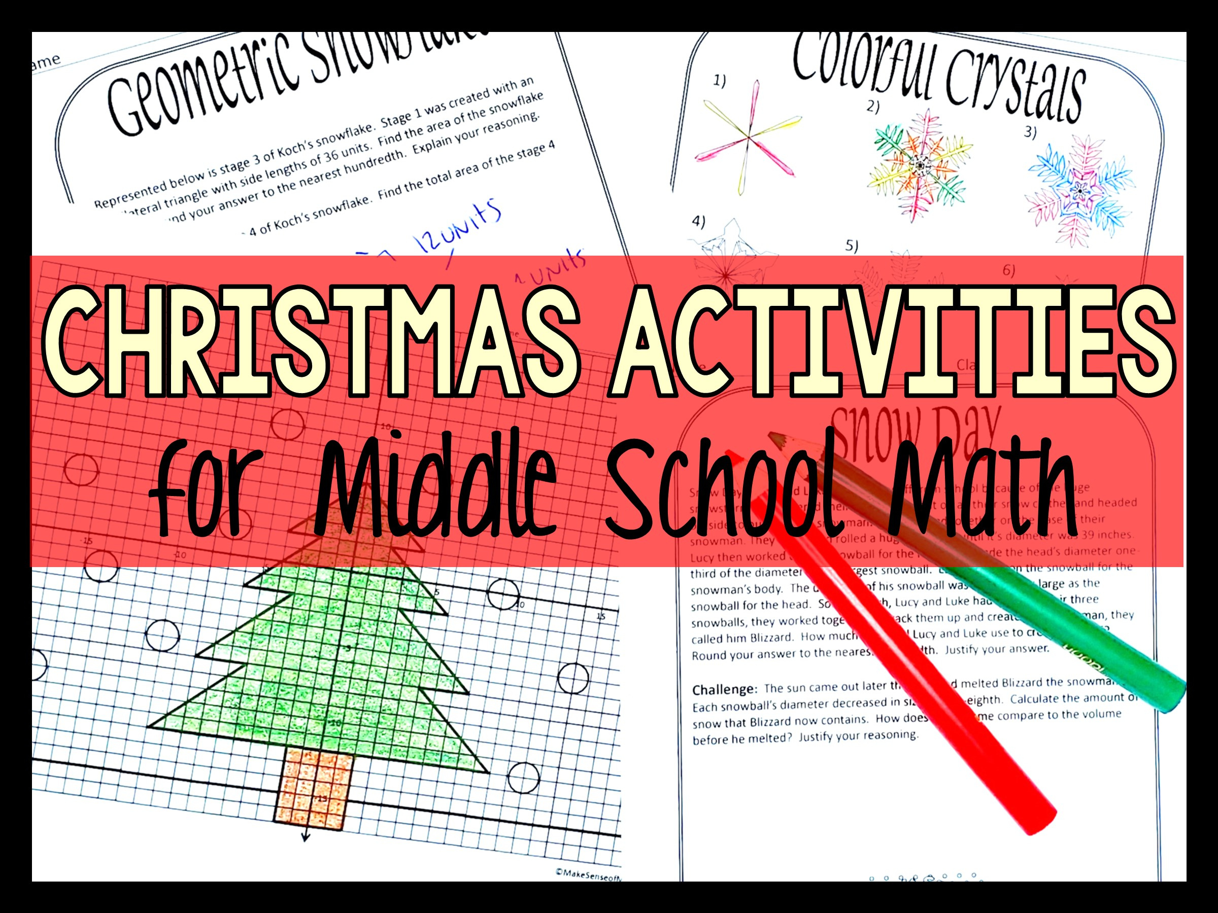 Christmas Activity Worksheets For Middle School Math - Make Sense in Christmas Math Worksheets Free Middle School