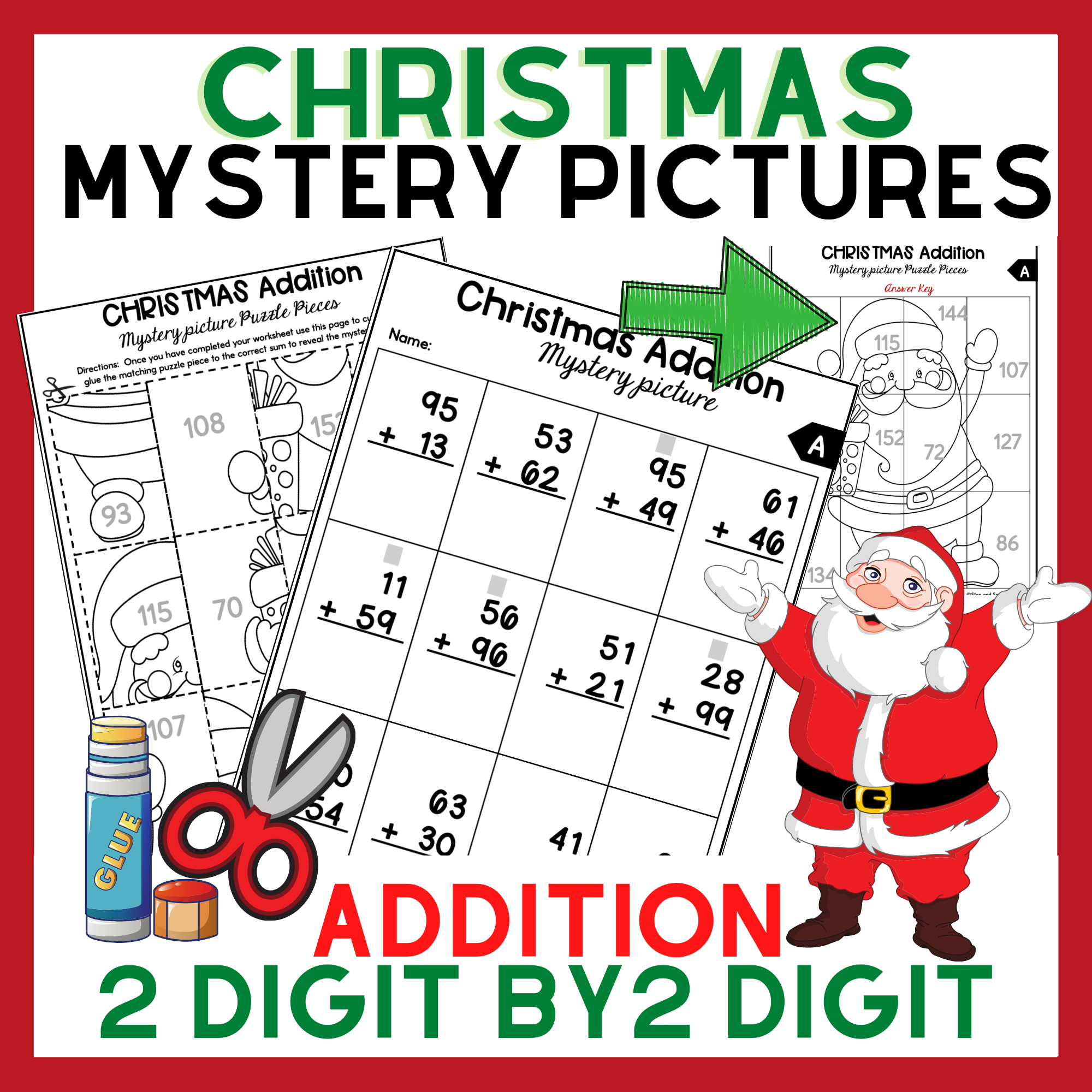 Christmas Addition 2 Digit2 Digit With Regrouping - Mystery Pictures with regard to Christmas Math Worksheets Double Digit Addition