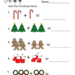 Christmas Coloraddition Worksheet With Regard To Christmas Math Addition Worksheets For Kindergarten