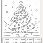 Christmas Colornumber Pages Intended For Christmas Coloring Worksheets Math