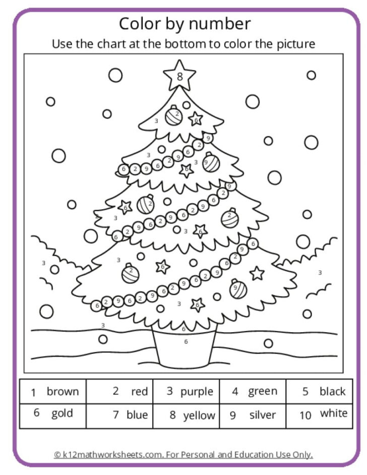 Christmas Coloring Worksheets Math