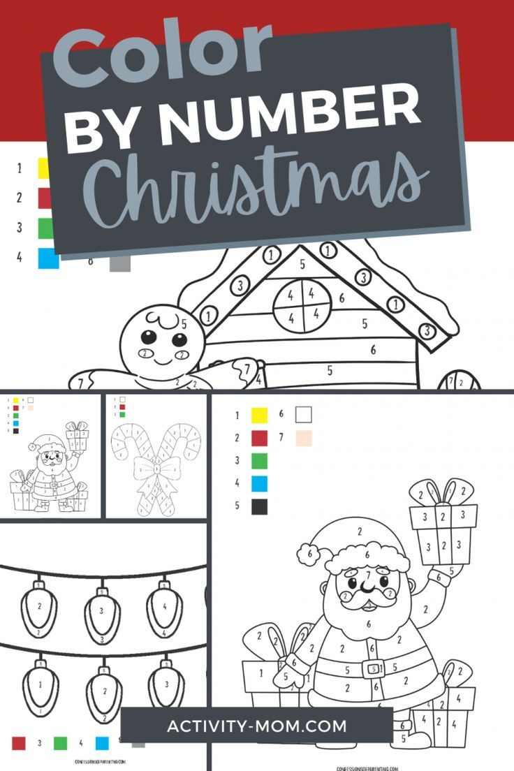 Christmas Colornumber Printables inside Activity Village Christmas Math Worksheets