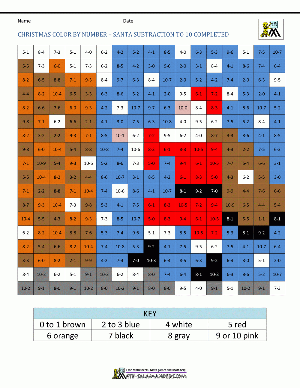 Christmas Colornumber Sheets For Kids pertaining to Christmas Math Activity Decimals Color by Number Worksheets