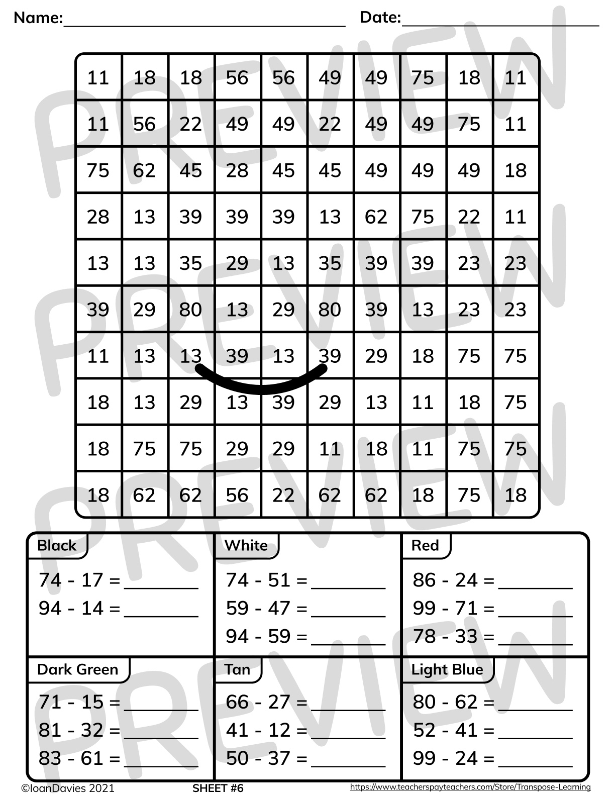 Christmas Double Digit Subtraction Mystery Pictures | Math Review in Christmas Math Mystery Worksheets