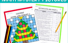 Christmas Math Activities Mystery Picture Worksheets within Christmas Math Mystery Worksheets