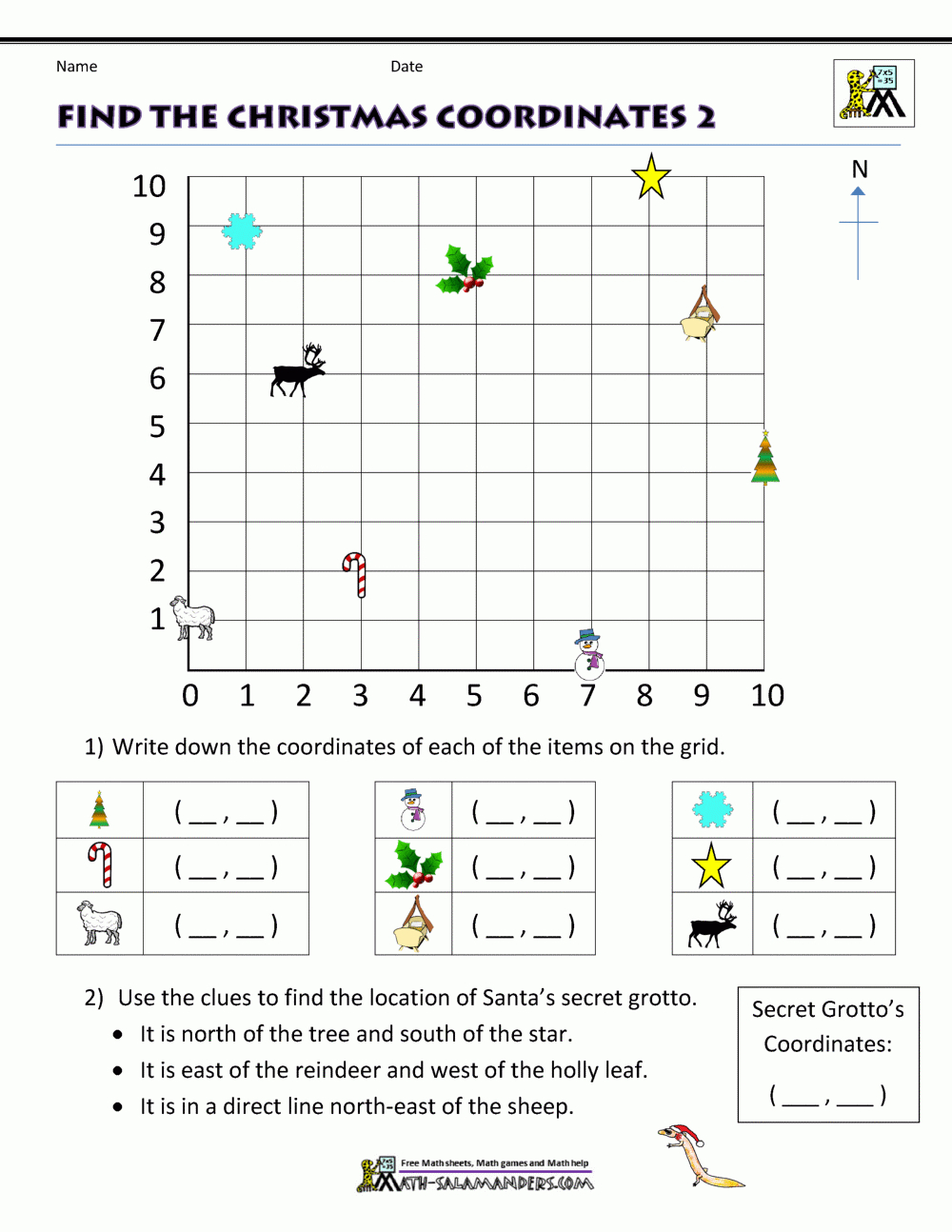 Christmas Math Activities pertaining to 6th Grade Math Christmas Worksheet