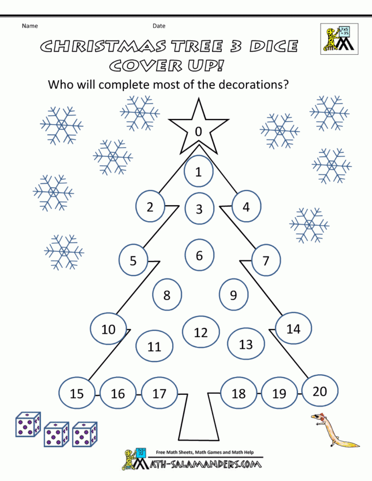 Christmas Math Game Worksheets