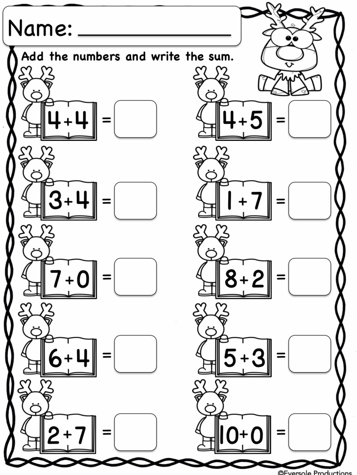 Christmas Math inside Christmas Addition and Subtraction Math Worksheets