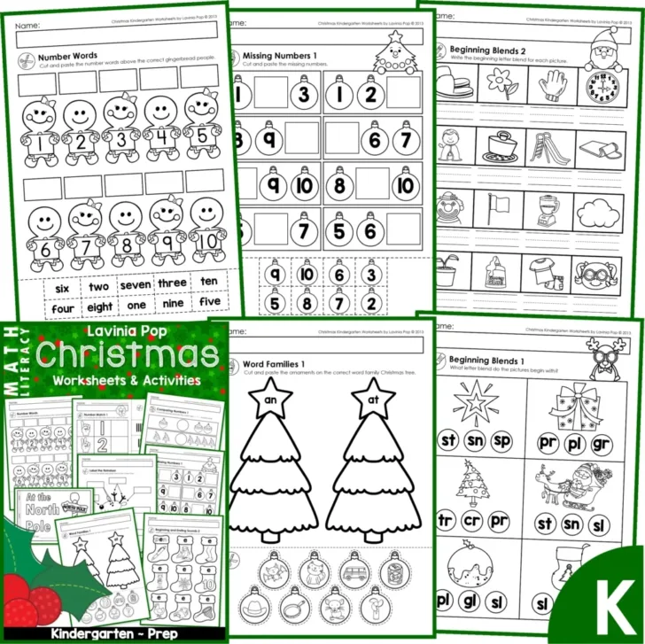 Christmas Math Worksheets Kinder