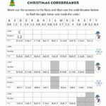 Christmas Math Worksheets (Harder) For 8Th Grade Math Christmas Worksheets Free