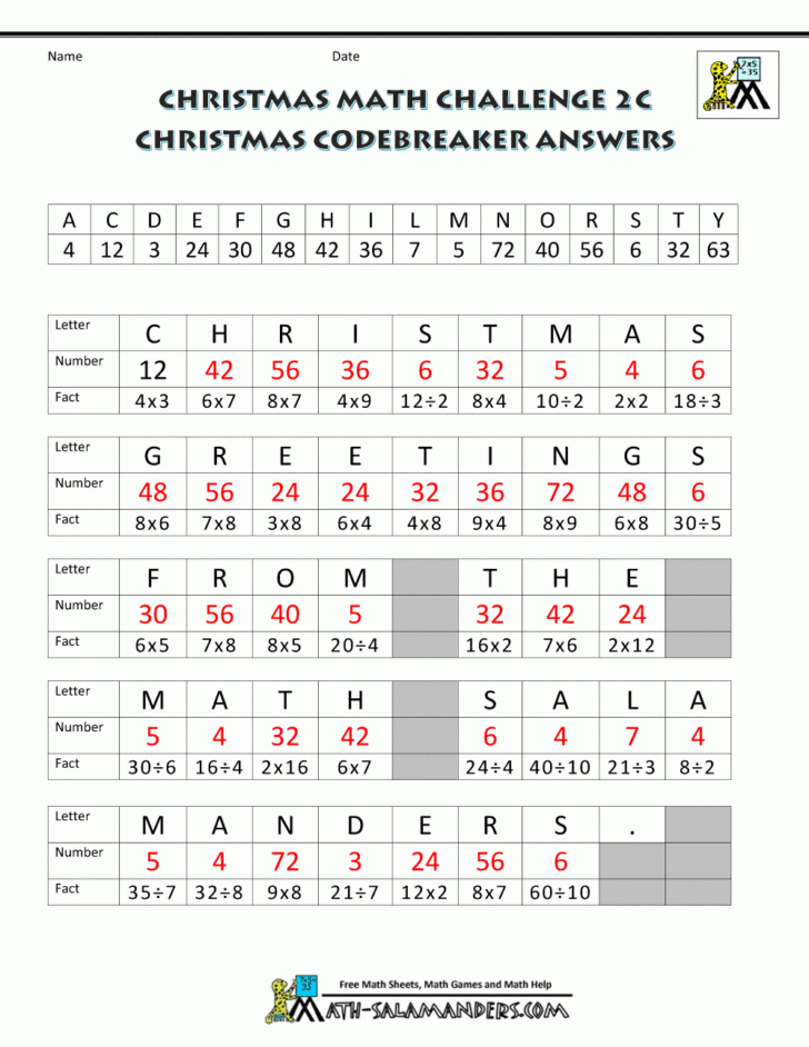 Christmas Math Logic Worksheets