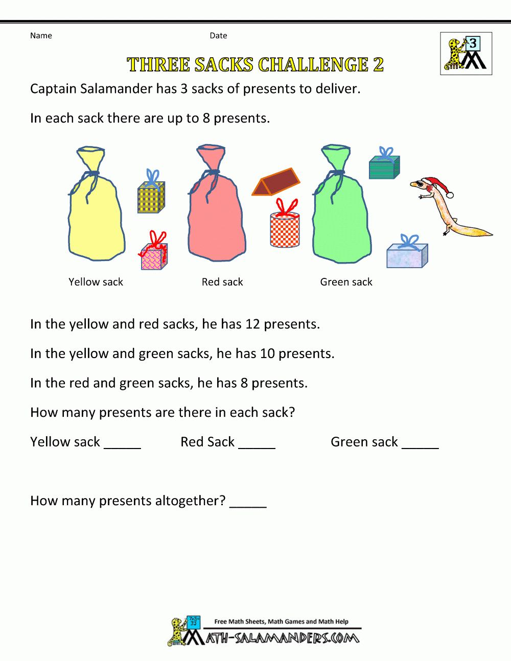 Christmas Math Worksheets throughout 8th Grade Math Christmas Worksheets Free