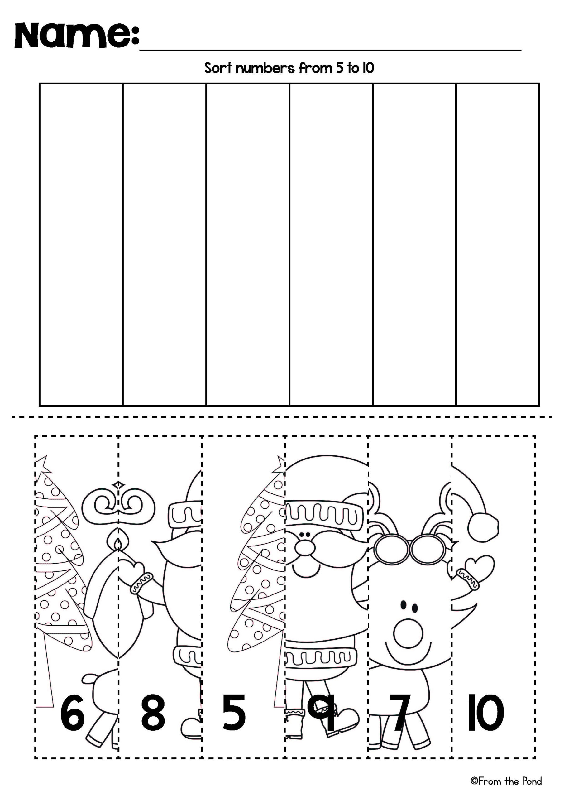 Christmas Number Line Activities | Cut And Paste Math Puzzles throughout Christmas Cut And Paste Math Worksheets