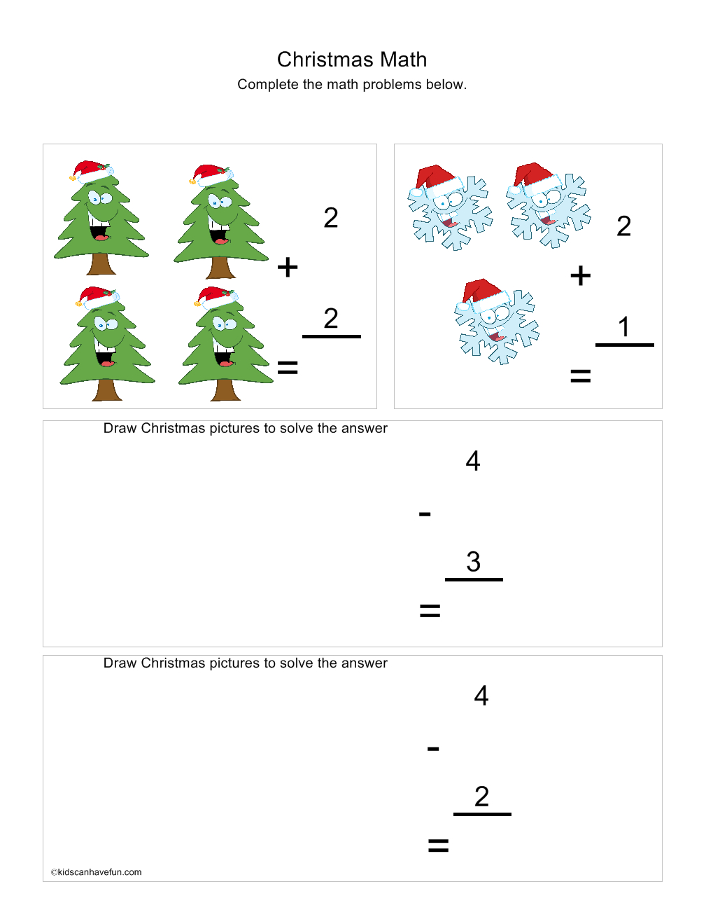 Christmas Worksheets For Kids, Fun Math, Cut And Paste with regard to Christmas Math Worksheets For Kids