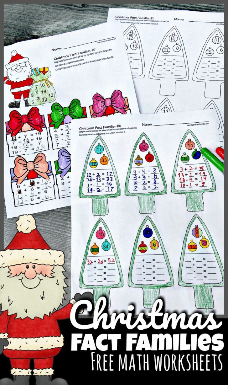 Christmas Math Worksheets Addition and Subtraction