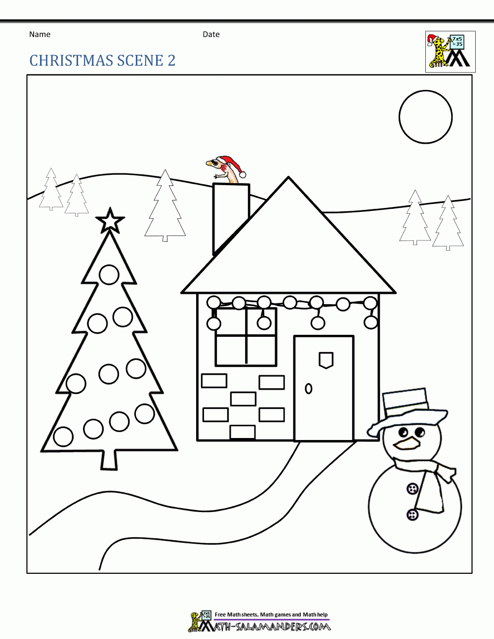 Free Christmas Worksheets For Kids inside Christmas Colouring Math Worksheets