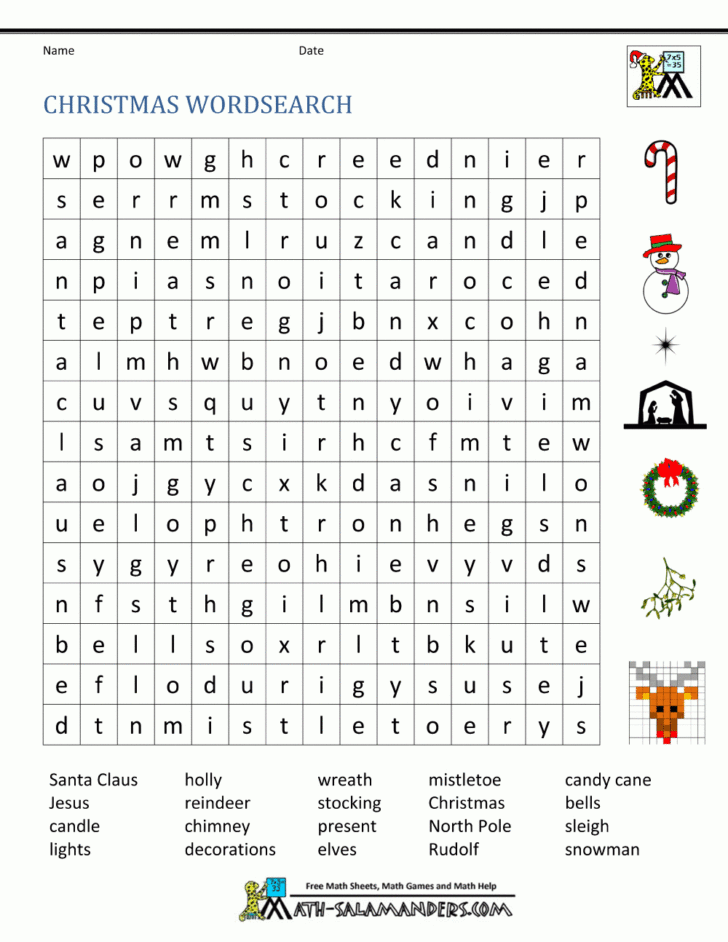 Christmas Colouring Math Worksheets