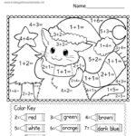 Free Printable Christmas Coloraddition Worksheet Inside Christmas Math Addition Worksheets For Kindergarten