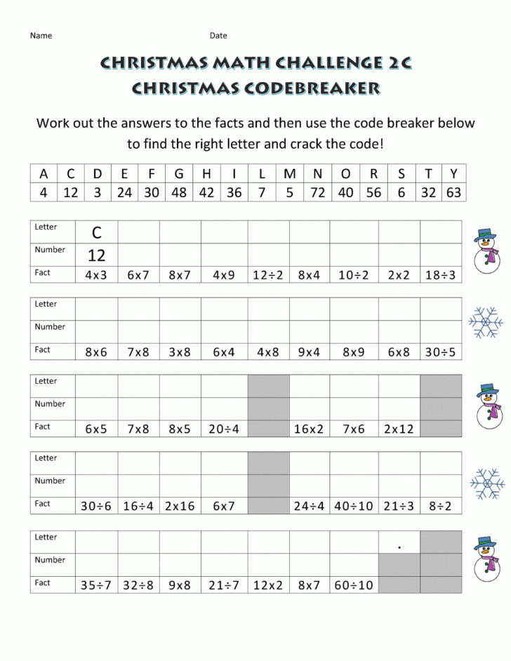 Christmas Math Riddle Worksheets