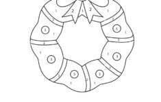 Math Worksheet For Kids. Color Christmas Wreathnumbers Stock intended for Christmas Coloring Worksheet Preschooler Math