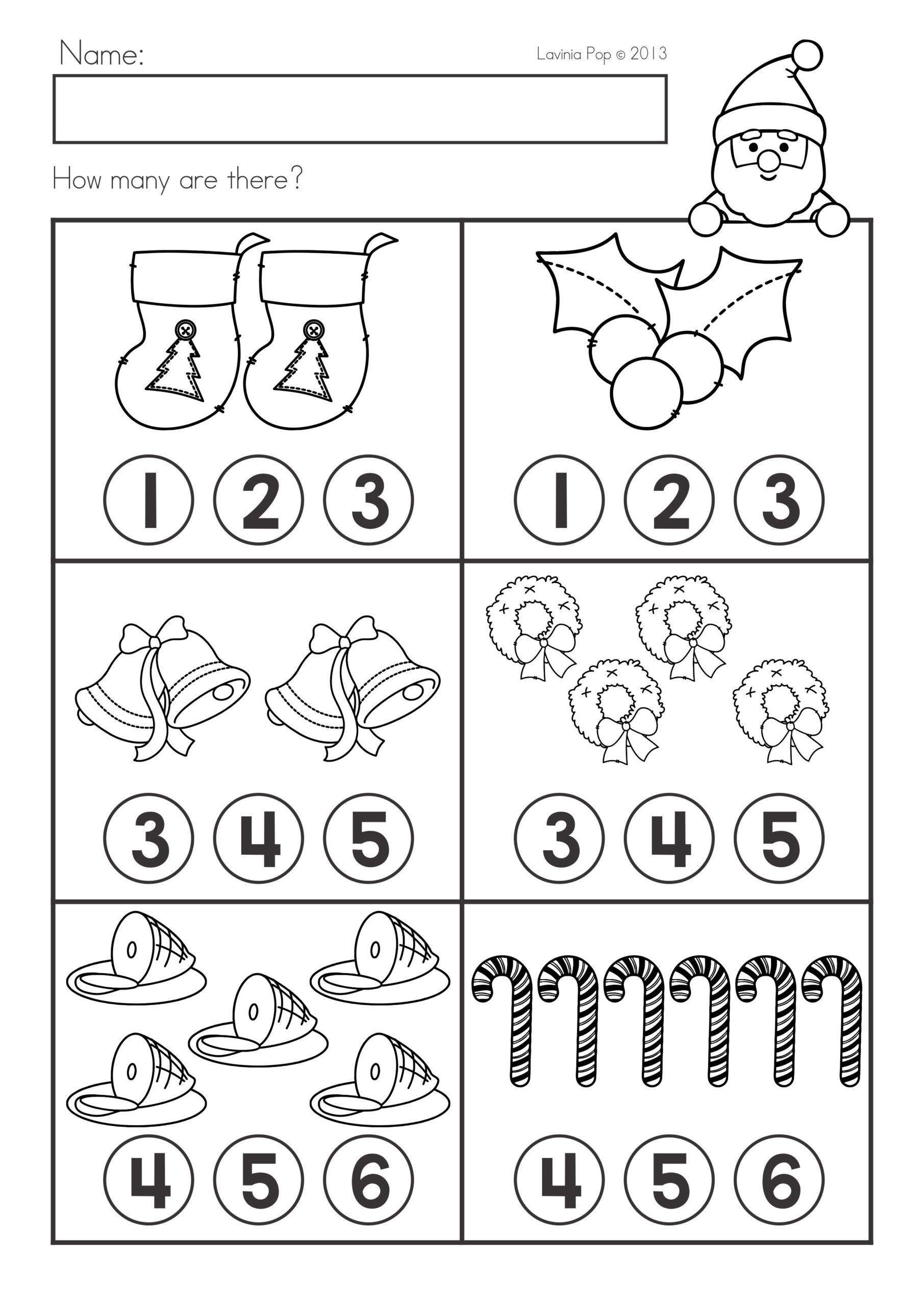 Pin Page for Christmas Math Worksheets For Pre-K