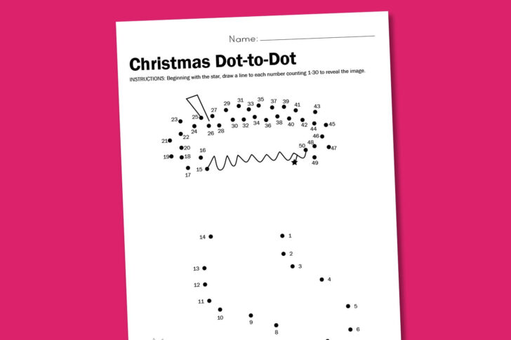 Christmas Dot To Dot Math Worksheets