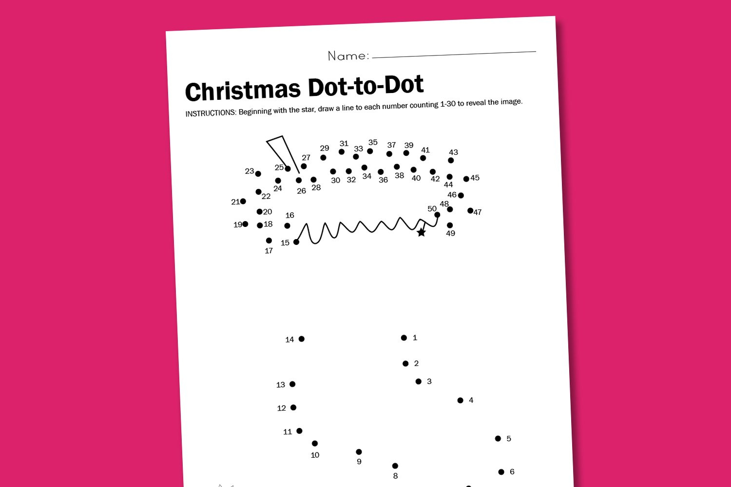 Worksheet Wednesday: Christmas Dot-To-Dot - Paging Supermom with Christmas Dot To Dot Math Worksheets