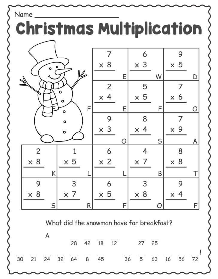 Christmas First Grade Math Worksheets