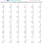 1 Minute Multiplication Worksheet For 1 Minute Multiplication Worksheets
