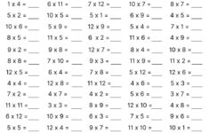 10 Printable Multiplication Worksheets, Fill In The Blanks inside Multiplication Worksheets to Print